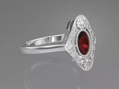 Art deco ring 3D print model 15