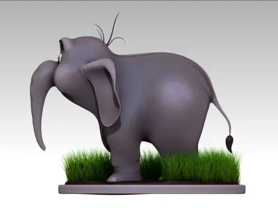Elephant cartoon 3D model