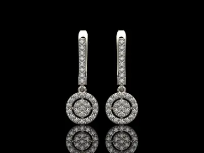 Round earring model 493 3D print model