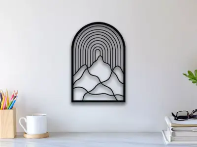 Abstract Mountain Wall Art 3D print model
