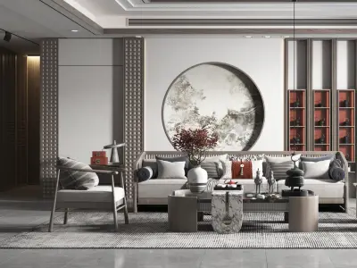 living New style room Chinese 3D model