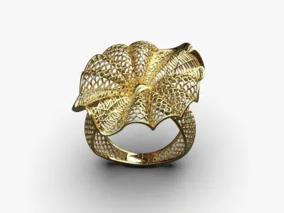 Stylized ring 3D print model