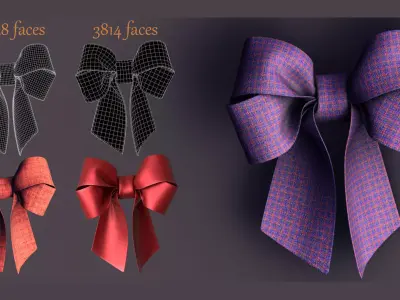 Fabric Bows - Pack 02 3D model