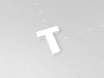 Vase T - Alphabet Vases Collection Letters - STL Printable 3D print model
