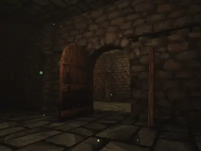 Wine Cellar set Unreal engine project included Low-poly 3D model