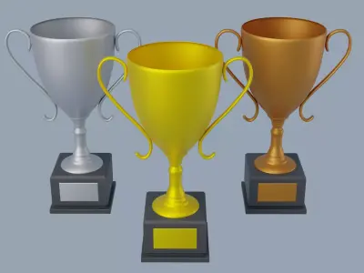 Cups Trophy Low-poly 3D model