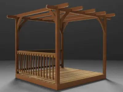 Rustic Pergola 3D model
