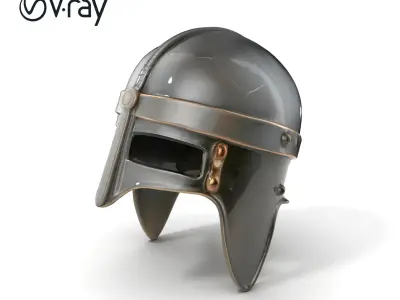 Medieval Nasal Helm Armor model pack Low-poly 3D model