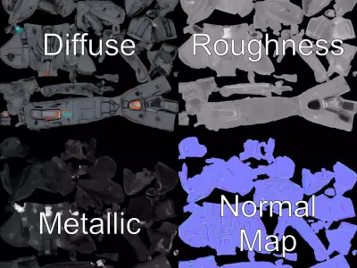 Sleek Spacefighter model pack Low-poly 3D model