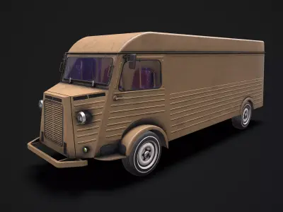 Gameready old van Low-poly 3D model