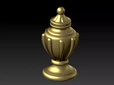 CNC gold-plated sculpted wooden frame pattern 3D model 3D model