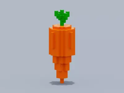 Voxel Carrot Low-poly 3D model