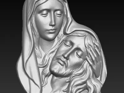 Jesus Christ and Maria Single 3D print model