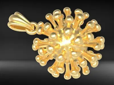 Virus Charm Pendant  Necklace Jewelry 3D print model