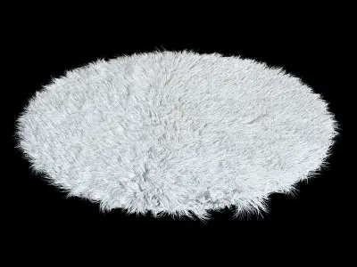 Round rug Flokati 3D model