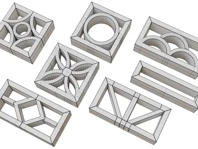 Breeze blocks wall 3D model