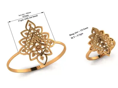 Floral Ring Free 3D print model