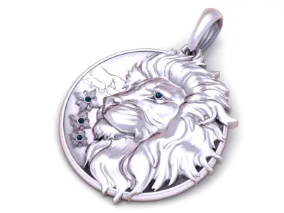 luxury lion jewelry 3D printable model  3D print model
