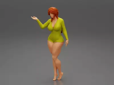 Sexy Woman in Sleepwear 3D print model