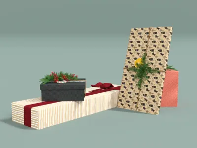 Gifts For Christmas Low-poly 3D model