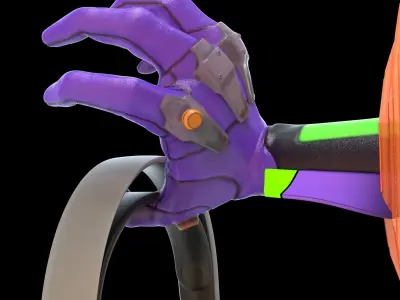 Evangelion 01 Hand Wall Display Hanger Controller Stand Holder 3D print model