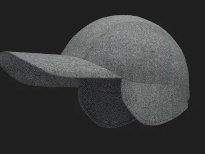 Beanie Cap with Ear Flap  Low-poly 3D model
