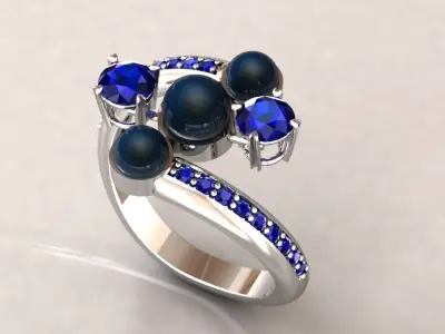 Pearl ring 3D print model get
