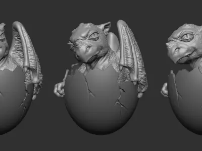 Newborn dragon 3D print model
