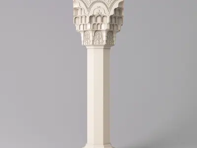 Classic Islamic Muqarnas Column 003 3D model