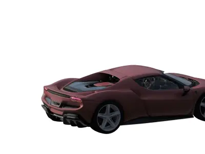 Italian supercar with interior and engine 3D model