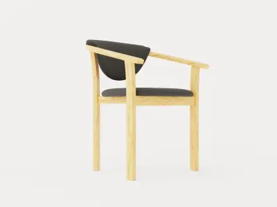 Aden dining chair oiled oak Low-poly 3D model