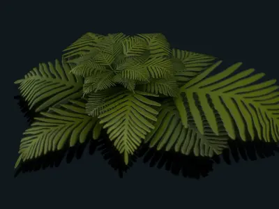 Stylized Plant Fern Free low-poly 3D model