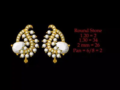 Women Tops Earring - 0023 3D print model