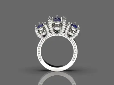 woman diamond jewelry ring jr00016 3D print model