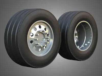Twin Truck Wheels and Tires TWT3 3D print model