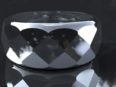 Faceted Band Ring Size 9 Gold Silver Platinum Luxury Jewelry 3D print model