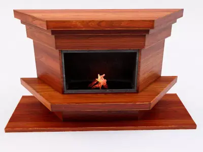 Fire Place 3d model  Low-poly 3D model