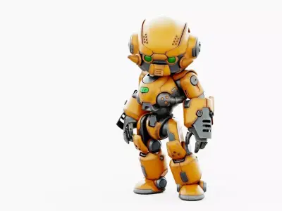 ROBO ZERO-M2  Rigged for Unreal Engine - Unity - MIXAMO 3D model