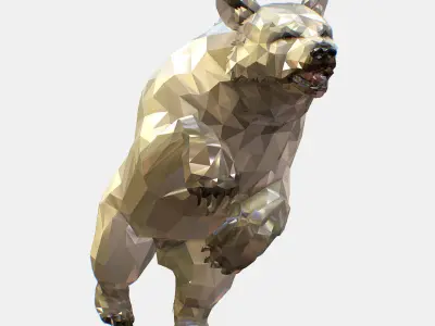 Animated Low Poly Art Arctic animal White Bear Low-poly 3D model