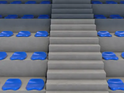 Tribune stadium with seats 3D model
