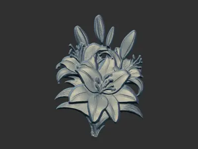 lily flower cnc model 3D print model