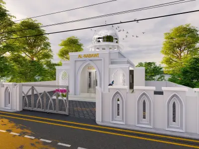 Mosque or Mushola or PrayerRoom or SmallMosque 3D Architecture  3D model