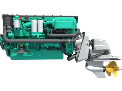 Inboard Outboard Drive Engine 3D model