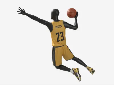 Male Mannequin in Basketball Uniform in Action 01 3D model