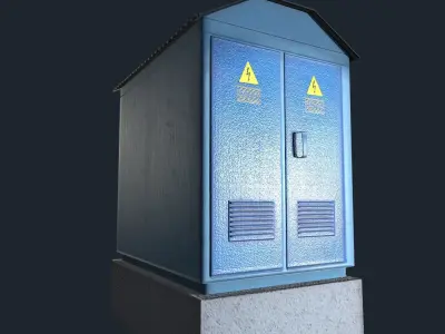 Old realistic Transformer Box PBR Game Ready Low-poly 3D model Low-poly 3D model