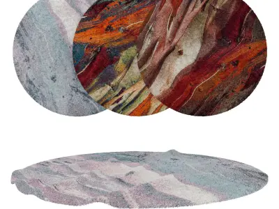 Round Rug Set 99 3D model
