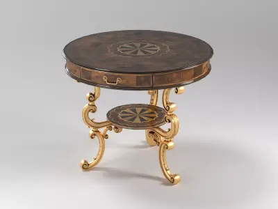 Oyster round table lowpoly Low-poly 3D model