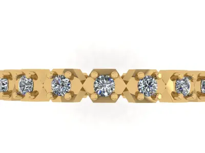 Band stone rings 3 3D print model