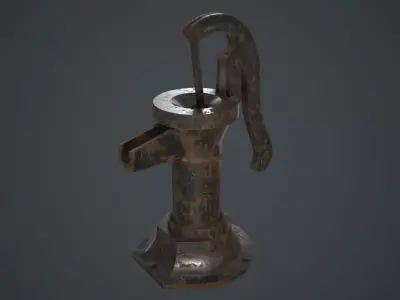 Hand Pump 2B Low-poly 3D model