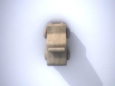 Police Car Toy Light Wood LP and HP Game Ready PBR Low-poly 3D model